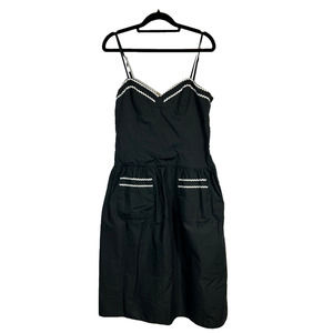 Betsey Johnson Black Midi Sundress with White Trim